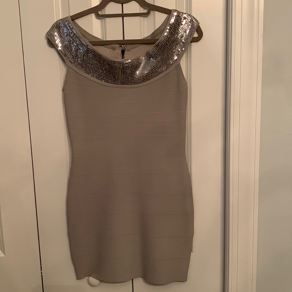 Worn once, good quality grey dress
